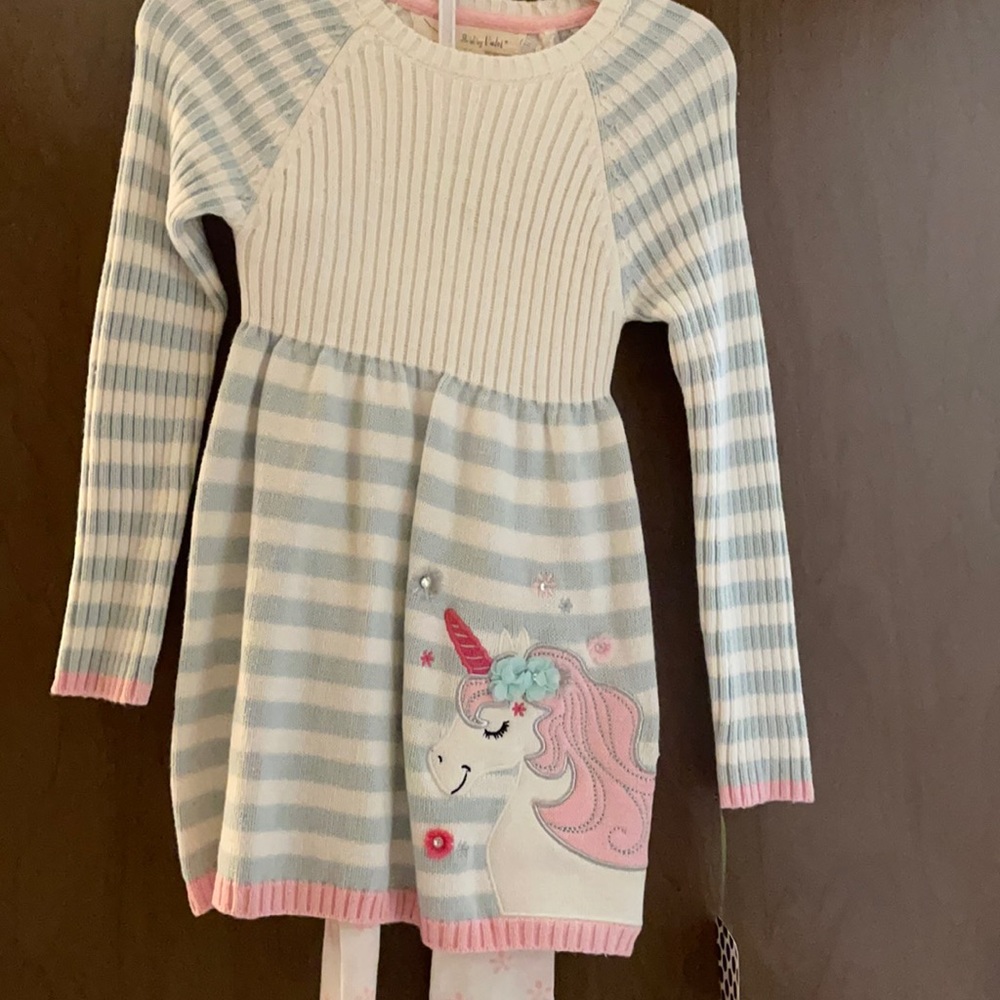 Girls 5/6 cotton dress with print leggings